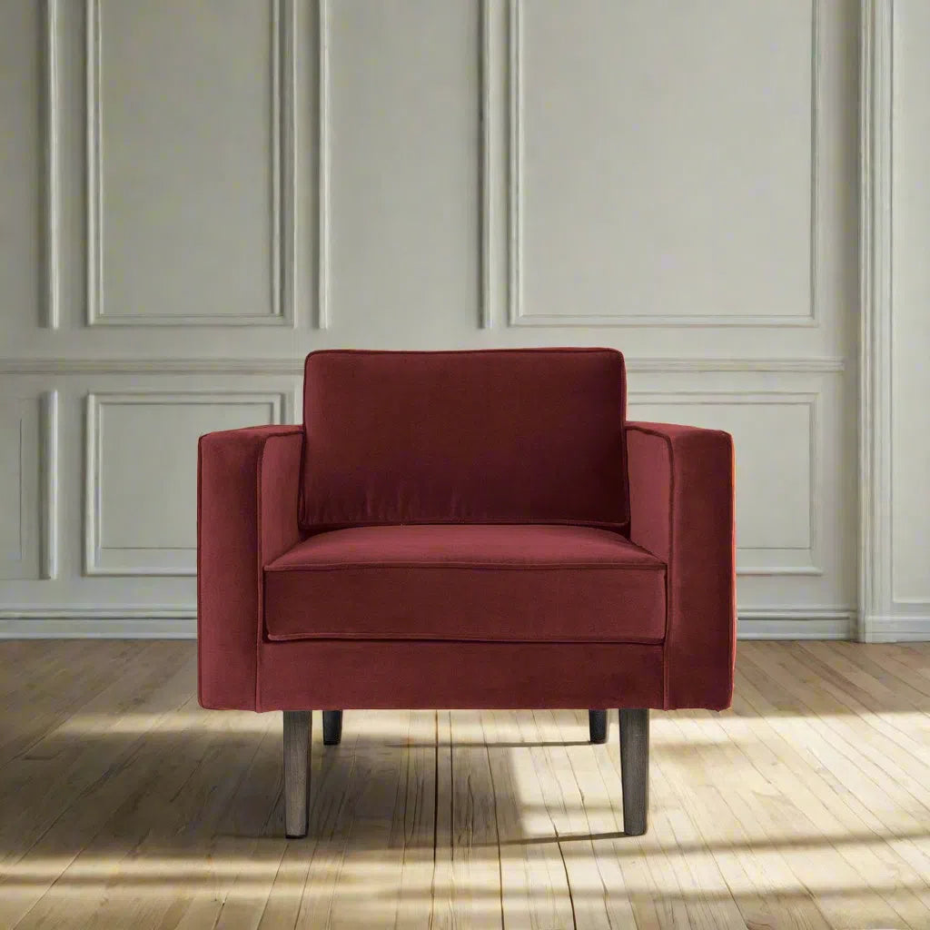 Broste Copenhagen Wind Velvet Armchair In Wild Ginger-Beaumonde