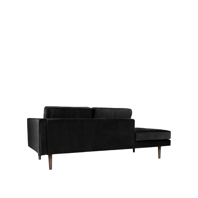 Broste Copenhagen Wind Velvet Chaise Longue In Black, Right Sided-Beaumonde