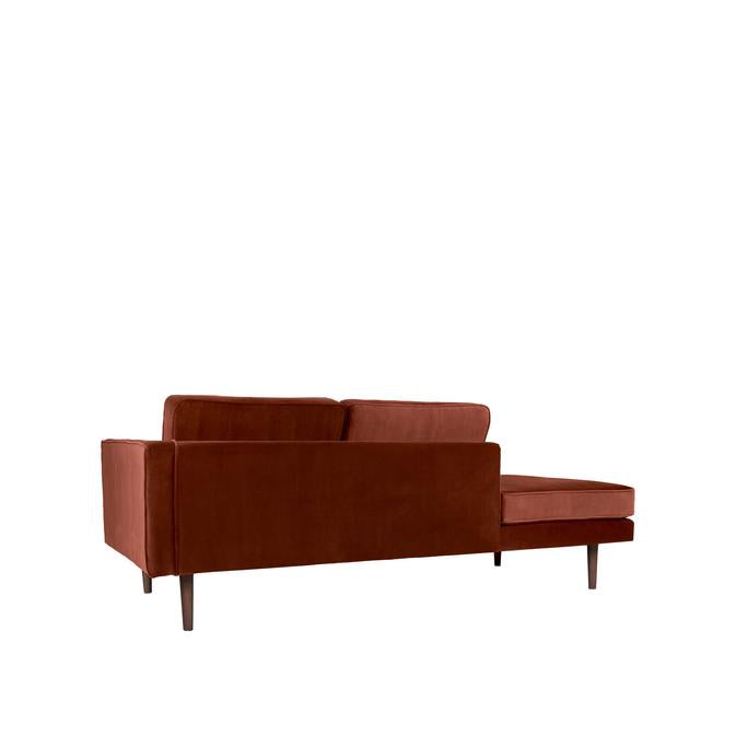 Broste Copenhagen Wind Velvet Chaise Longue In Caramel Cafe, Right Sided-Beaumonde