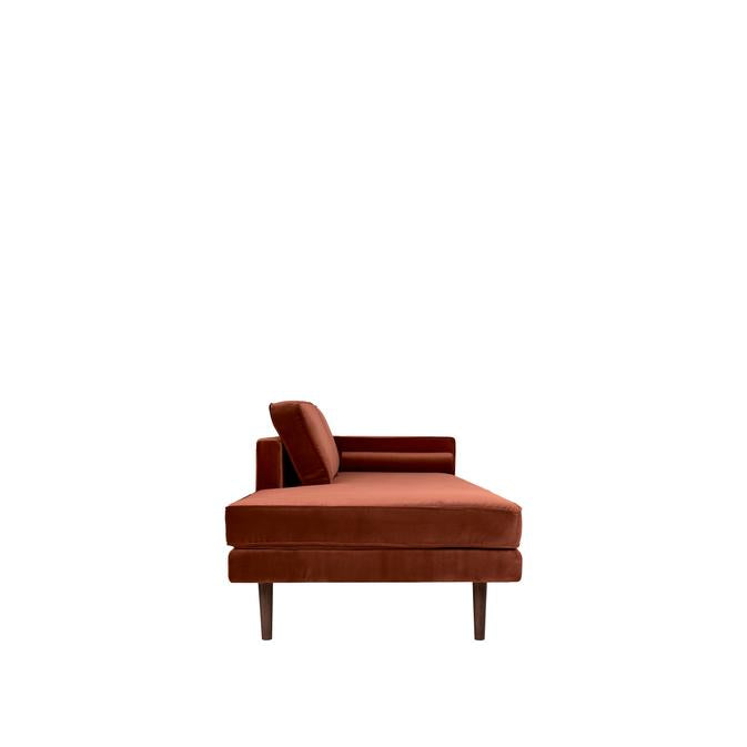 Broste Copenhagen Wind Velvet Chaise Longue In Caramel Cafe, Right Sided-Beaumonde