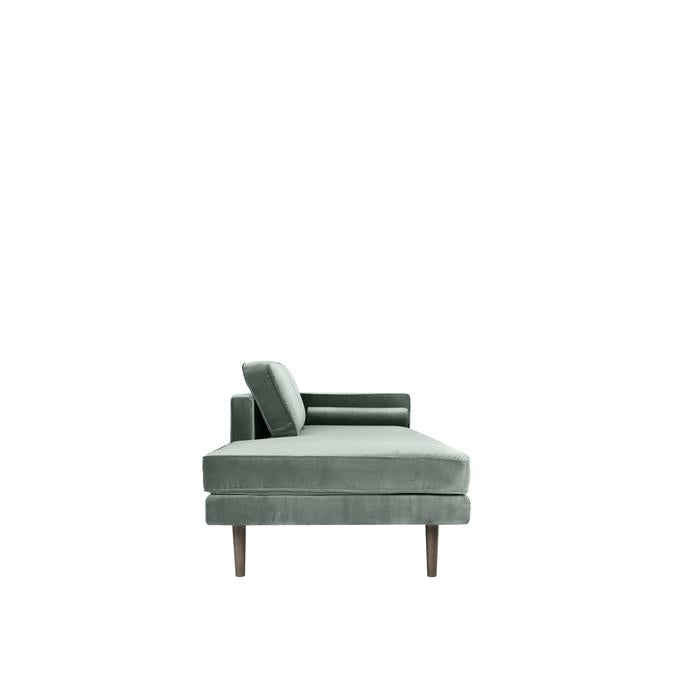 Broste Copenhagen Wind Velvet Chaise Longue In Chinoise Green Velvet, Right Sided-Beaumonde