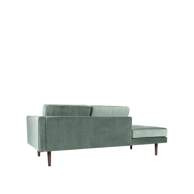 Broste Copenhagen Wind Velvet Chaise Longue In Chinoise Green Velvet, Right Sided-Beaumonde
