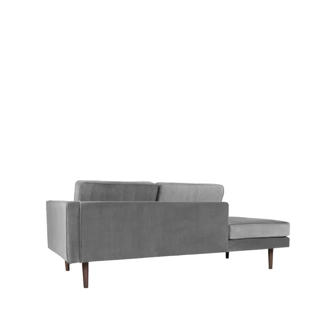 Broste Copenhagen Wind Velvet Chaise Longue In Drizzle Grey, Right Sided-Beaumonde