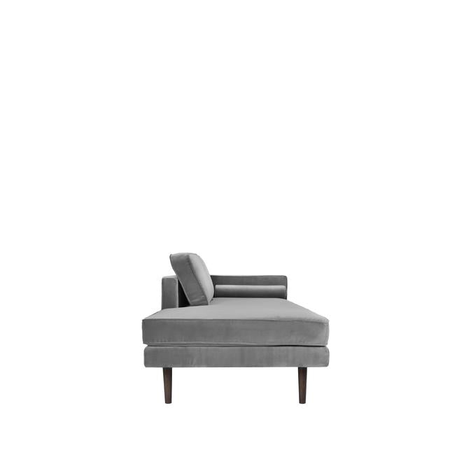 Broste Copenhagen Wind Velvet Chaise Longue In Drizzle Grey, Right Sided-Beaumonde
