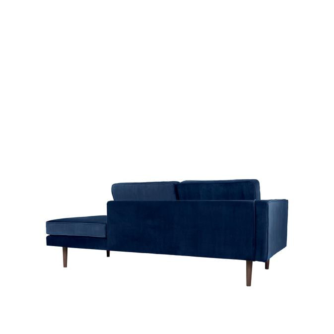 Broste Copenhagen Wind Velvet Chaise Longue Insignia Blue - Left Sided