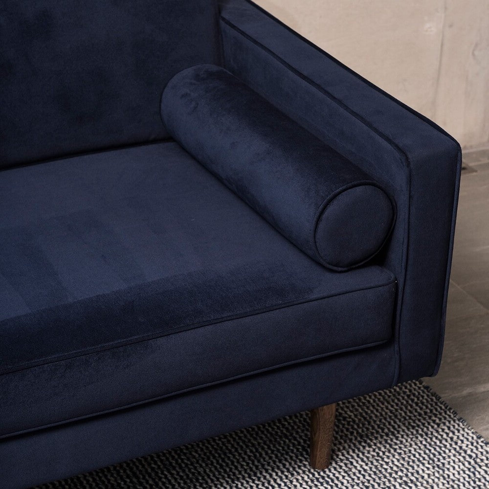 Broste Copenhagen Wind Velvet Chaise Longue In Insignia Blue, Right Sided-Beaumonde
