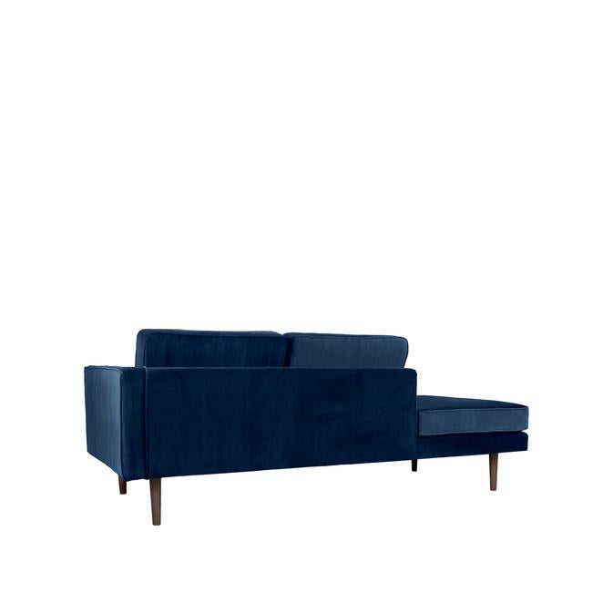 Broste Copenhagen Wind Velvet Chaise Longue In Insignia Blue, Right Sided-Beaumonde