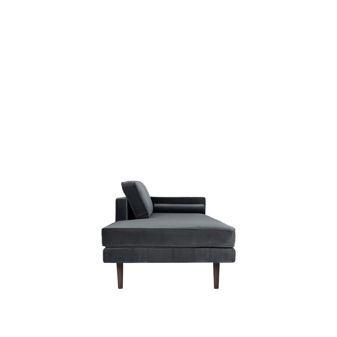 Broste Copenhagen Wind Velvet Chaise Longue In Magnet Grey, Right Sided-Beaumonde