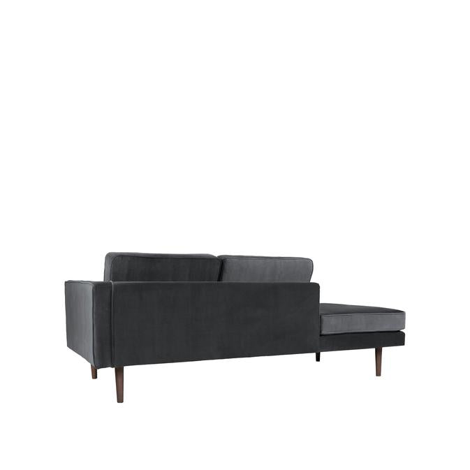 Broste Copenhagen Wind Velvet Chaise Longue In Magnet Grey, Right Sided-Beaumonde