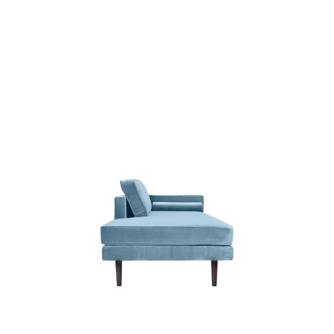 Broste Copenhagen Wind Velvet Chaise Longue In Pastel Blue, Right Sided-Beaumonde