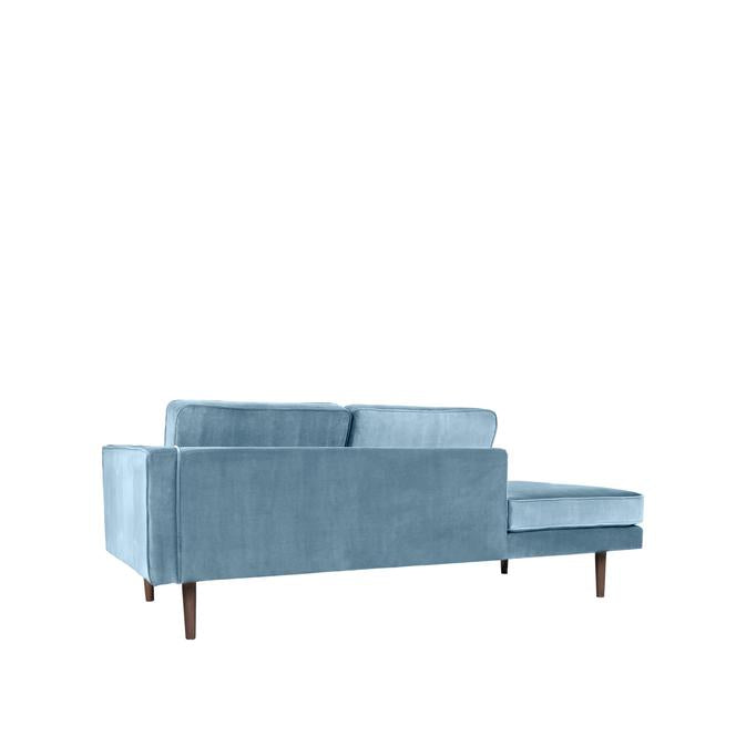 Broste Copenhagen Wind Velvet Chaise Longue In Pastel Blue, Right Sided-Beaumonde