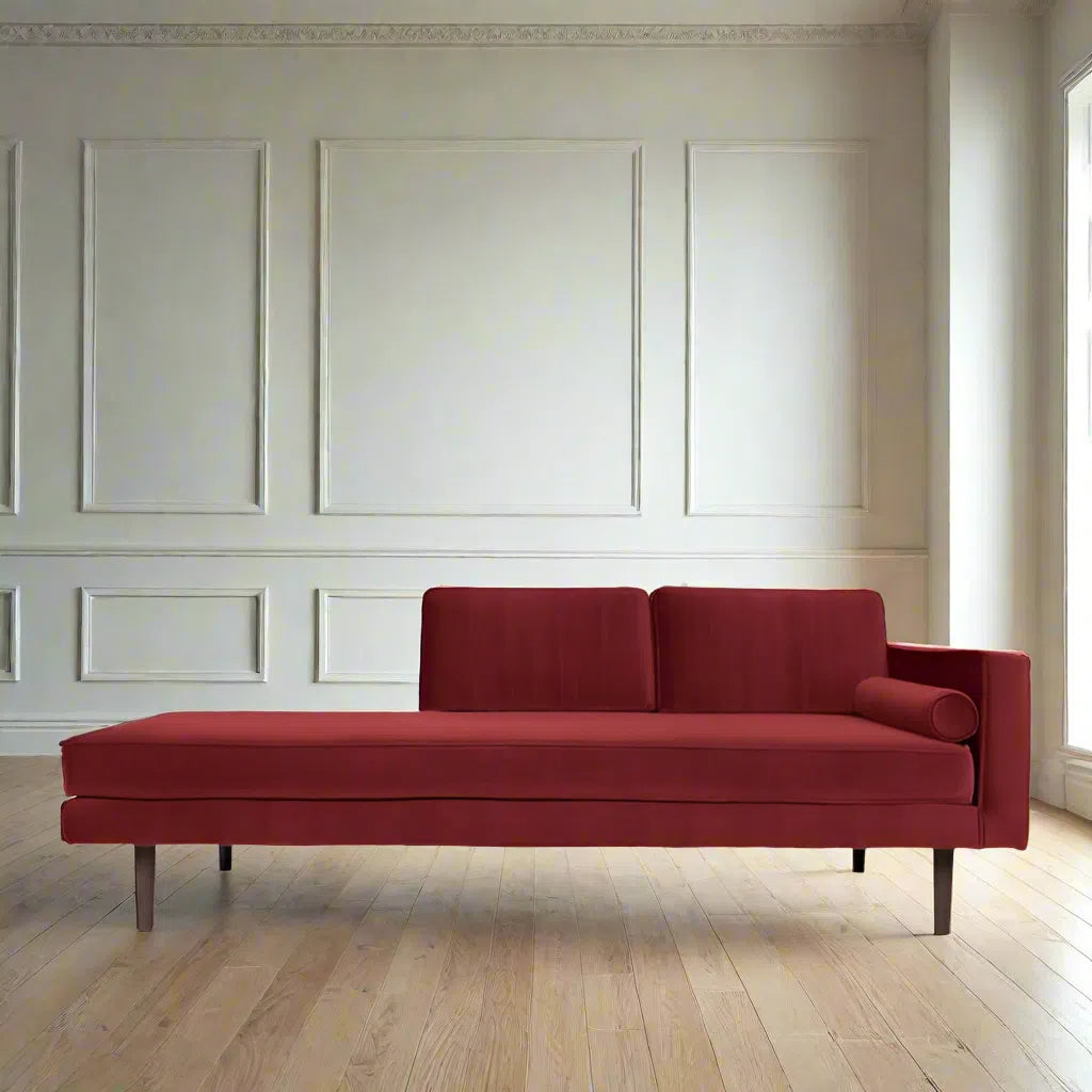 Broste Copenhagen Wind Velvet Chaise Longue In Wild Ginger, Right Sided-Beaumonde