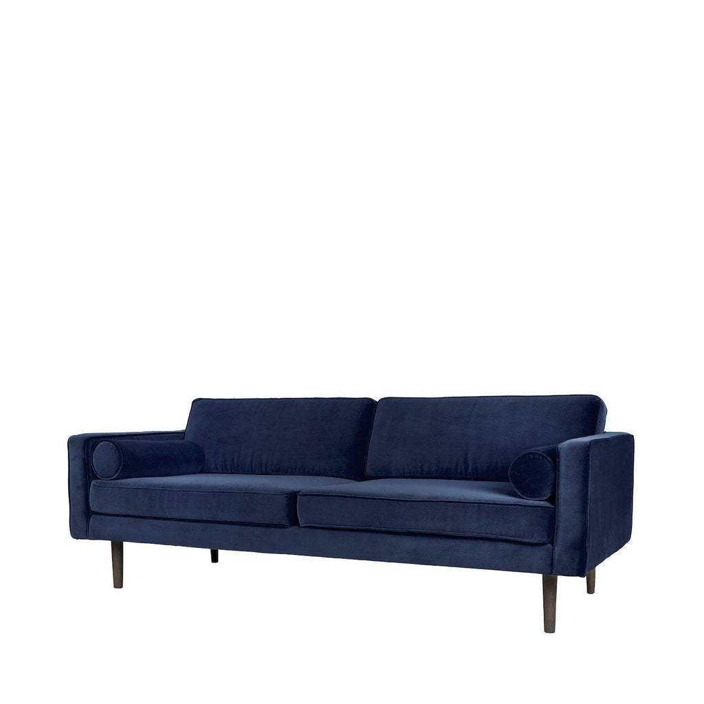 Broste Copenhagen Wind Velvet Large Sofa In Insignia Blue-Beaumonde