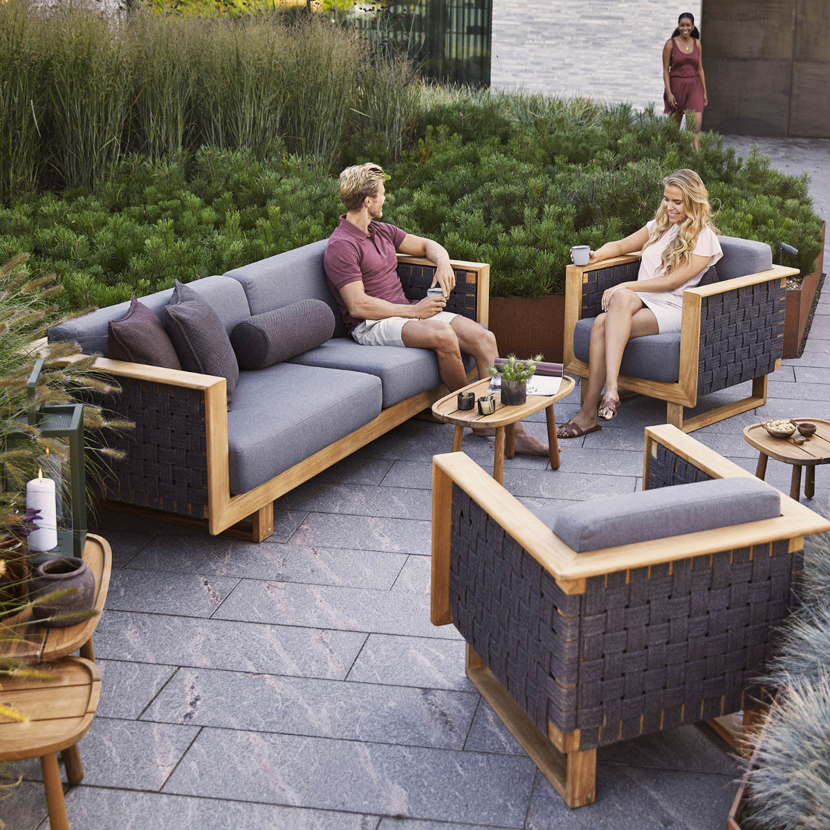 Cane-line Angle 3-Seater Sofa with Teak Frame-Beaumonde