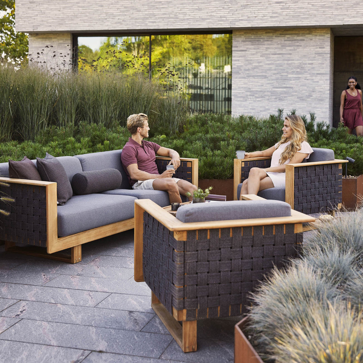 Cane-line Angle 3-Seater Sofa with Teak Frame-Beaumonde