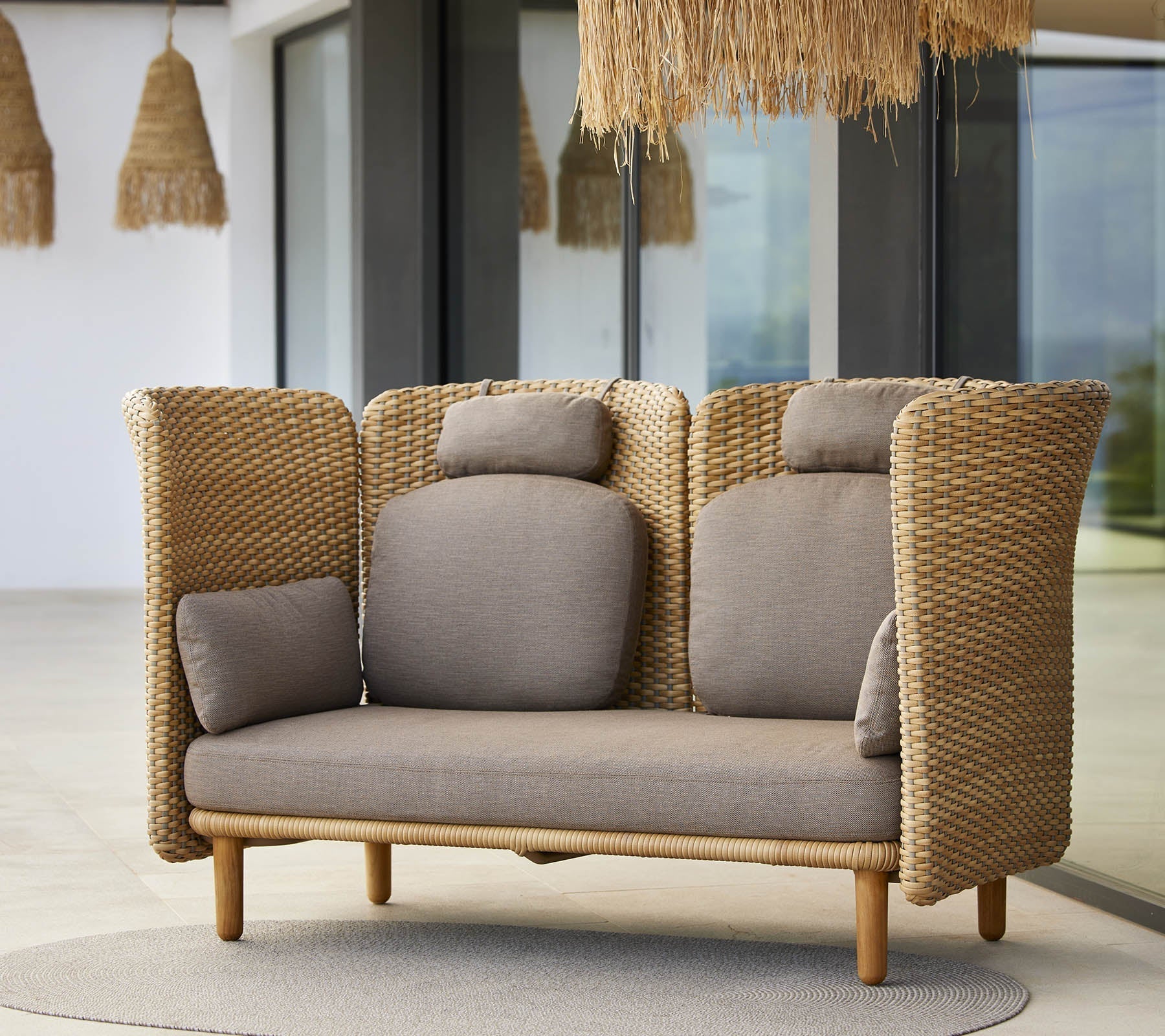 Cane-line Arch 2-Seater Sofa with Low Arm & Backrest-Beaumonde