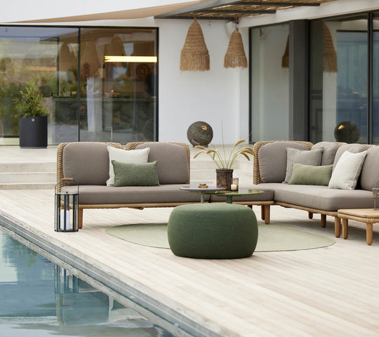 Cane-line Arch Corner Sofa with Low Backrest & Table-Beaumonde