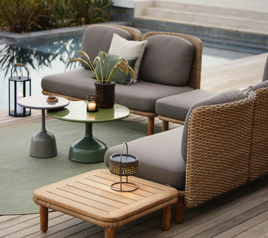 Cane-line Arch Corner Sofa with Low Backrest & Table-Beaumonde