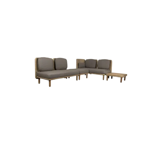 Cane-line Arch Corner Sofa with Low Backrest & Table-Beaumonde
