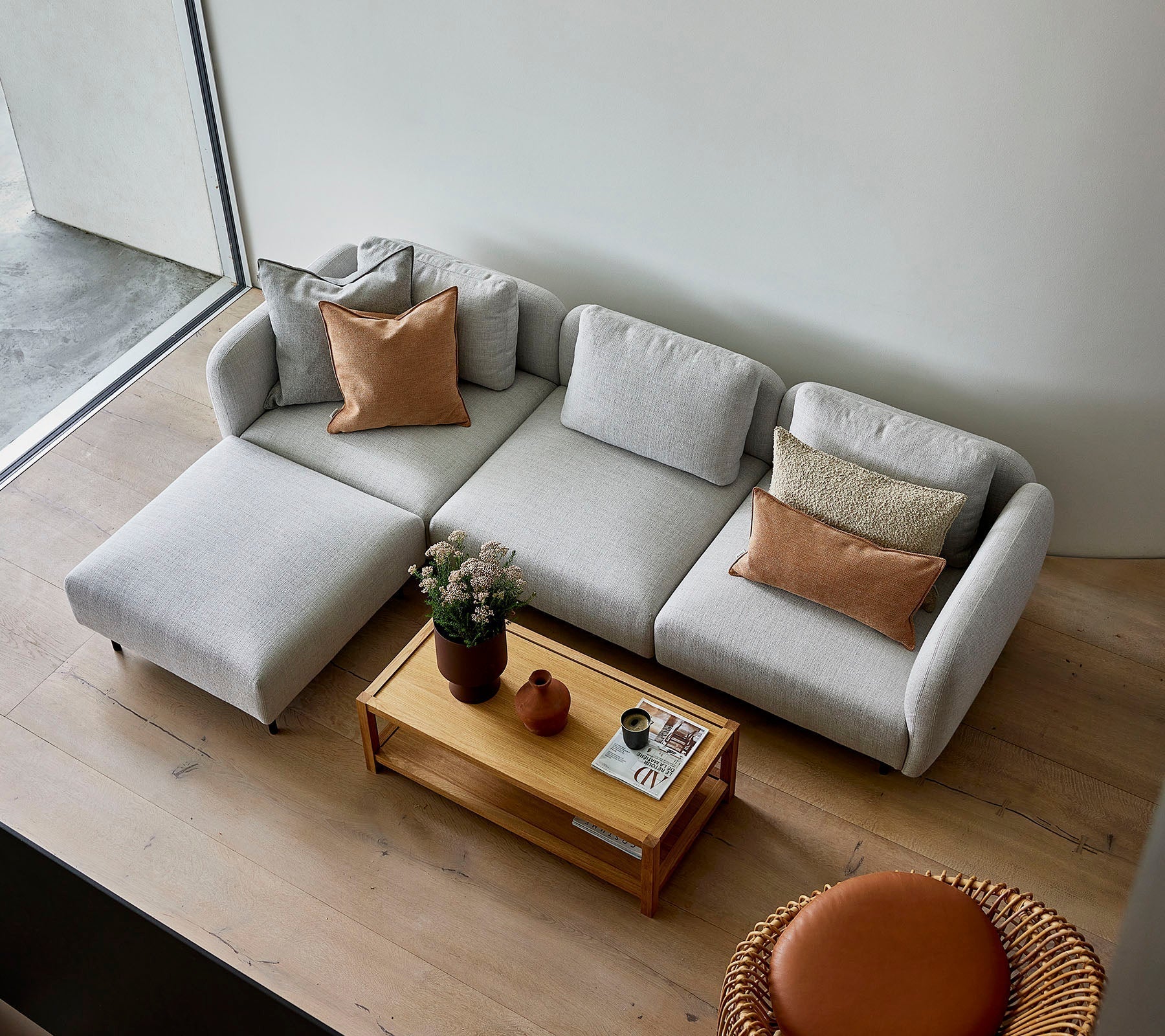 Cane-line Aura Pouf-Beaumonde
