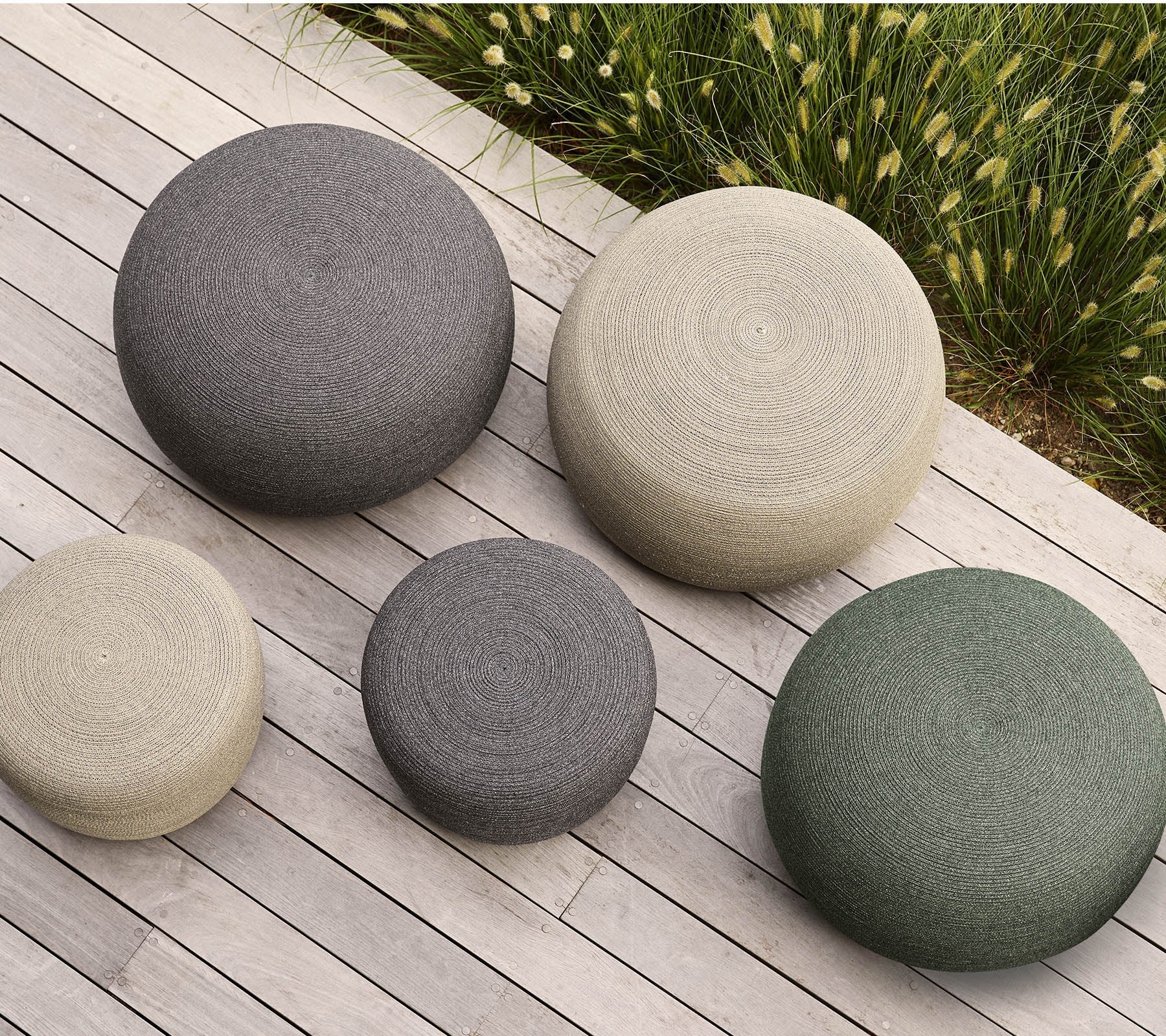 Cane-line Circle Footstool Large, Round-Beaumonde
