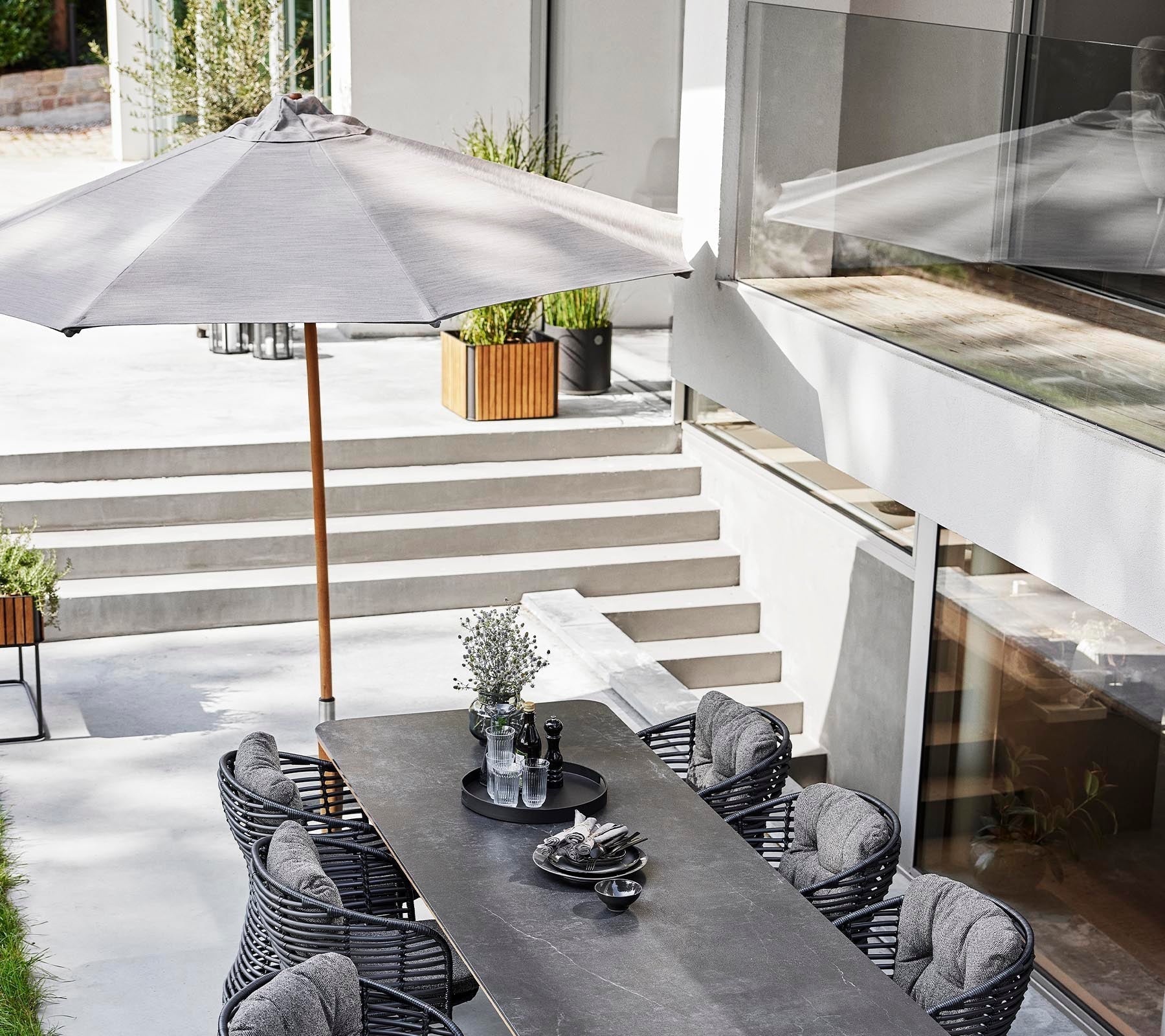 Cane-line Classic Parasol with Pulley System Dia 3m-Beaumonde