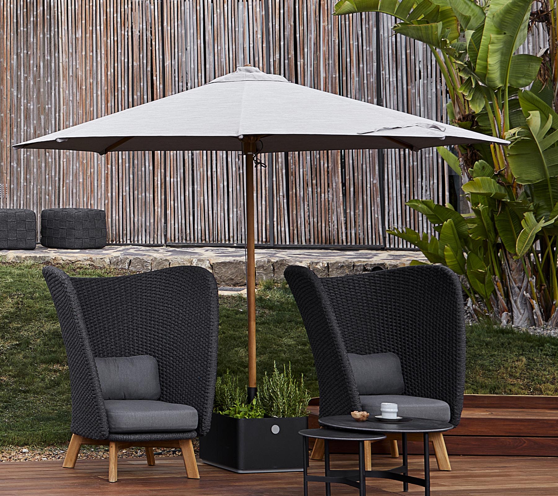 Cane-line Classic Parasol with Pulley System Dia. 2.4m-Beaumonde