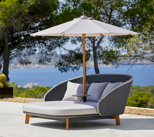 Cane-line Classic Parasol with Pulley System Low, Dia. 2,4 M-Beaumonde