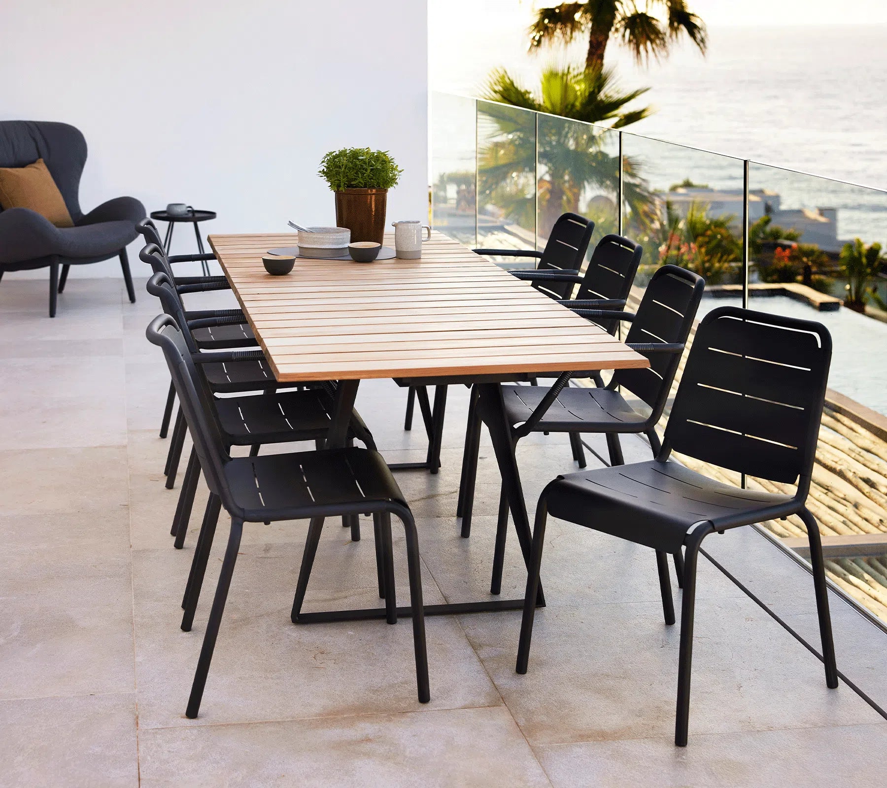 Cane-line Copenhagen Dining Table with 83cm Extension-Beaumonde