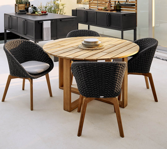 Cane-line Endless Dining Table, Dia. 130cm-Beaumonde