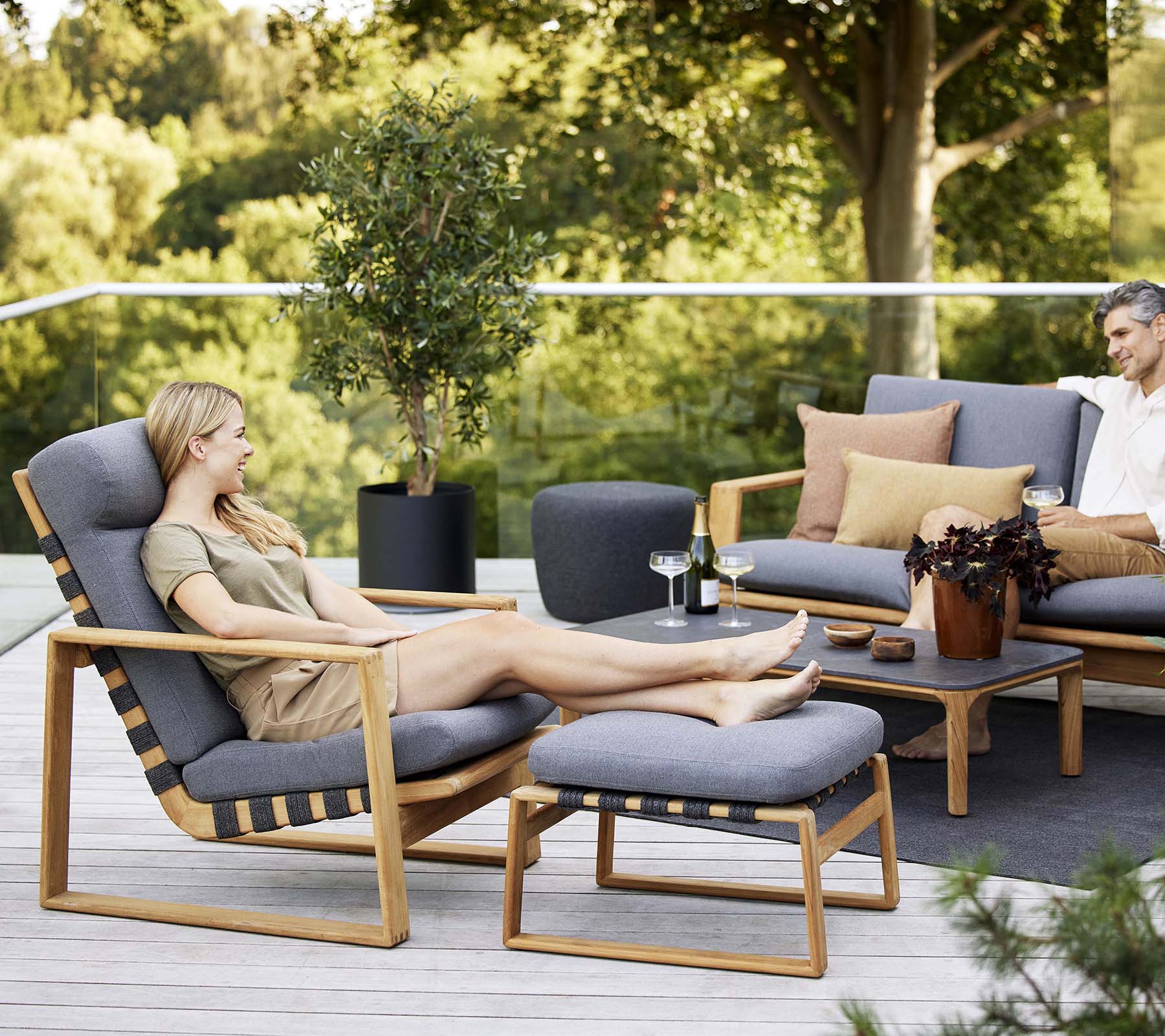 Cane-line Endless Soft Footstool-Beaumonde