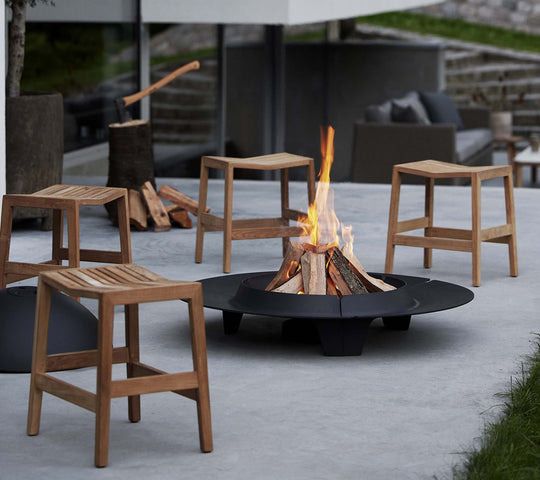 Cane-line Flip Stool, Stackable-Beaumonde