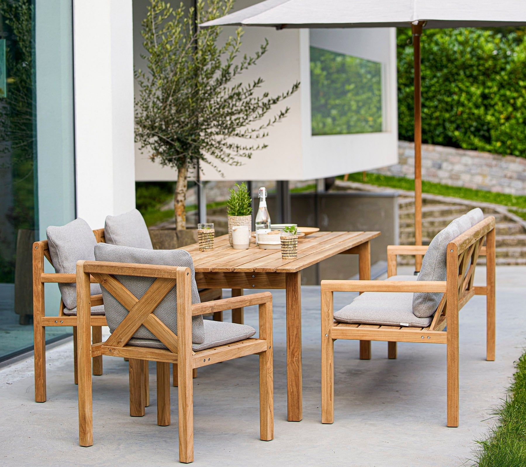 Cane-line Grace 3-Seater Bench-Beaumonde