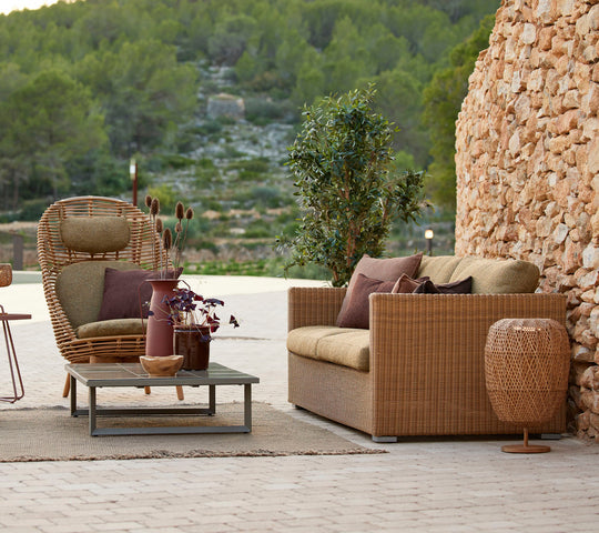 Cane-line Hive Highback Chair with Teak Legs-Beaumonde