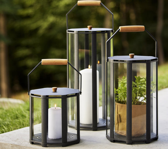 Cane-line Lightlux Lantern with Teak Handle-Beaumonde