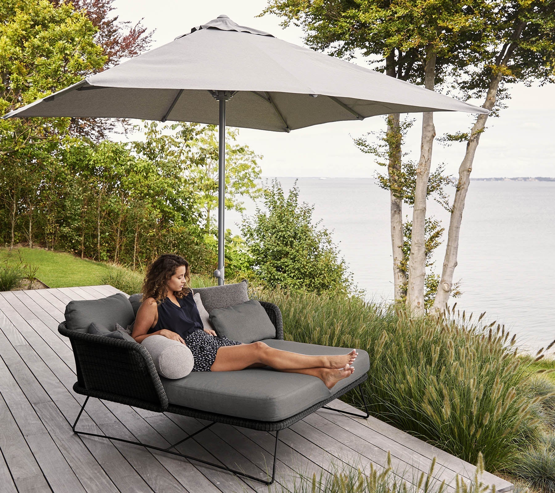 Cane-line Major Parasol with Slide System, 3X3 M-Beaumonde