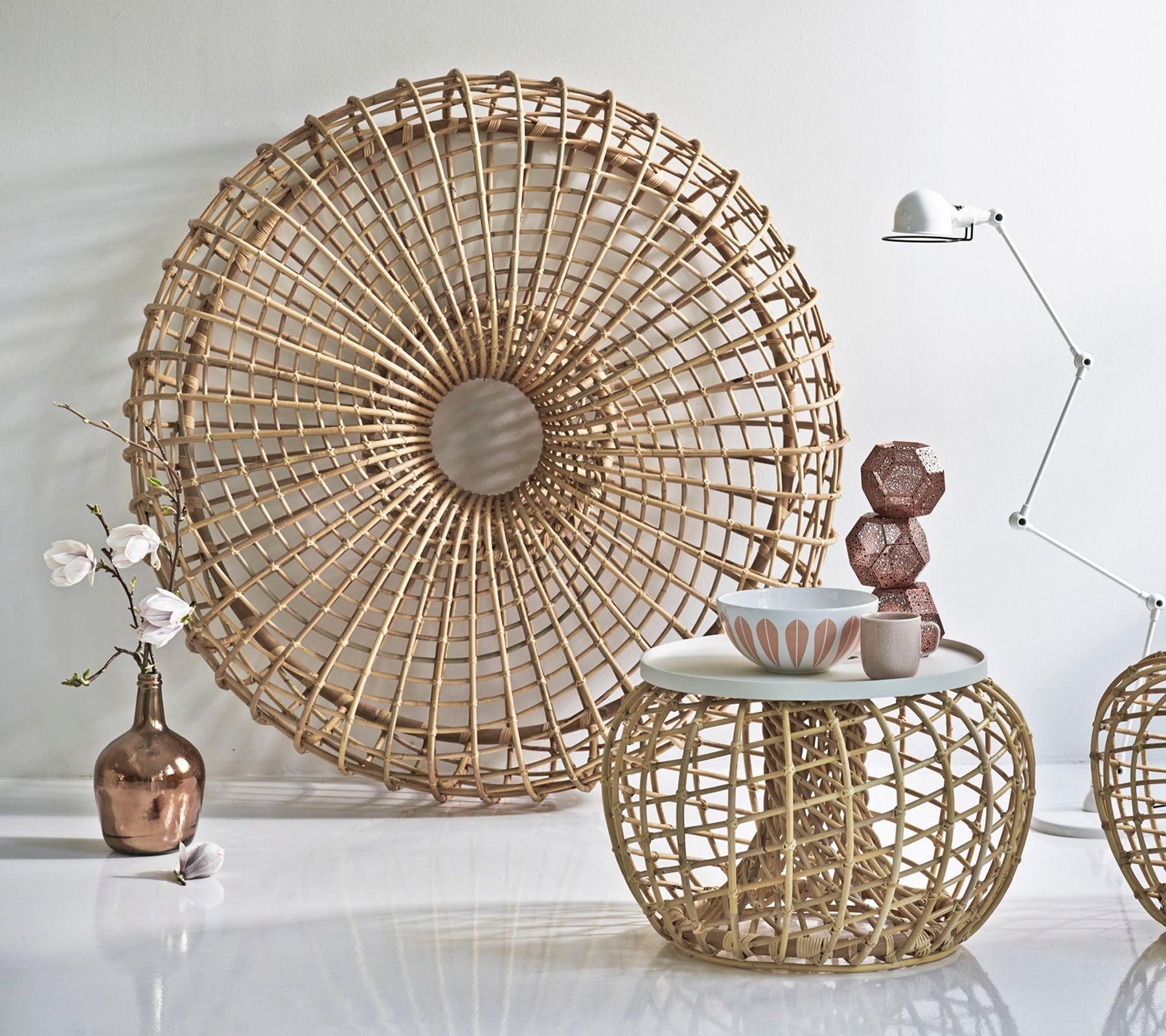 Cane-line Nest Coffee Table/Footstool Large Indoor-Beaumonde