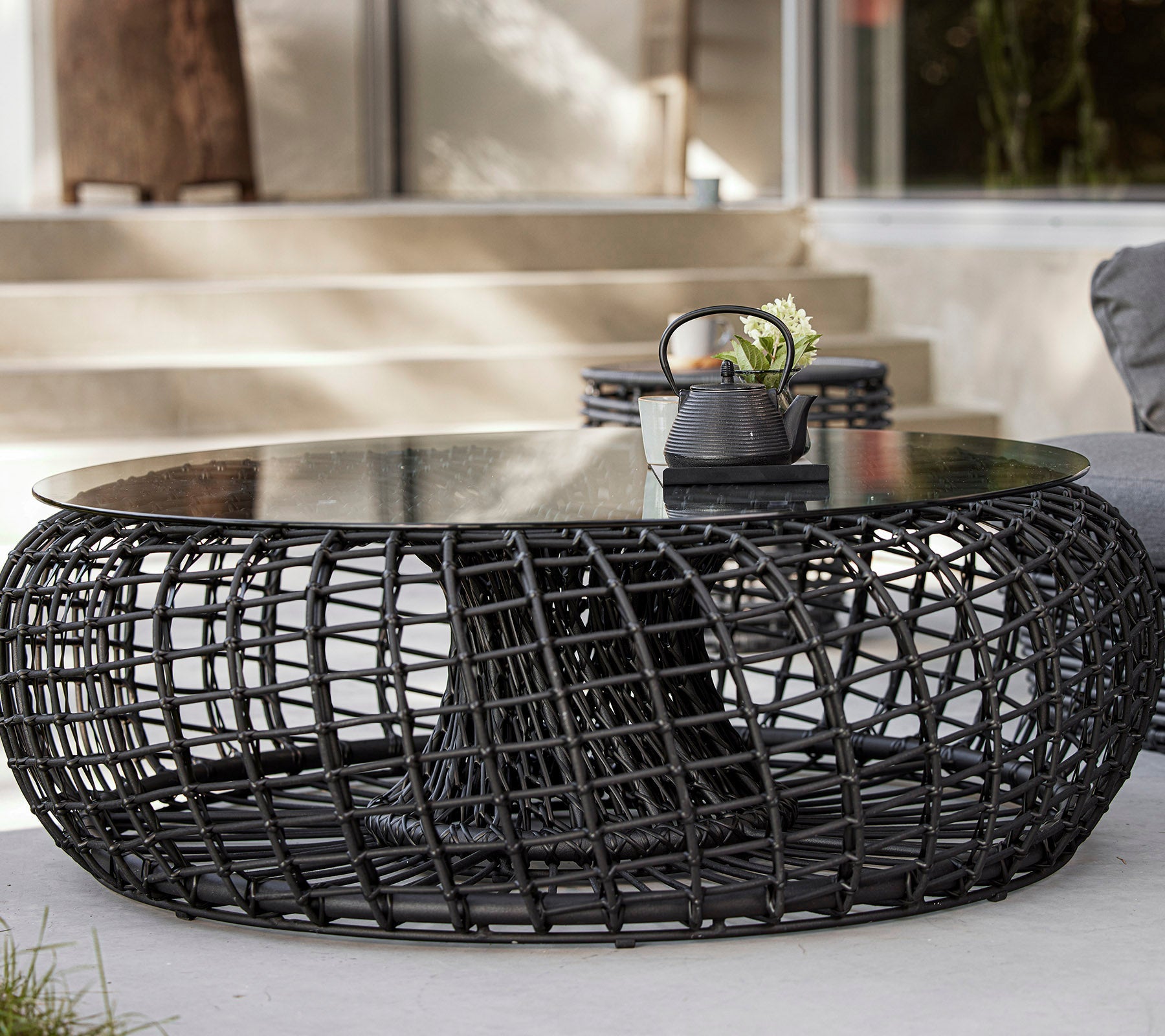 Cane-line Nest Coffee Table/Footstool Large Outdoor-Beaumonde