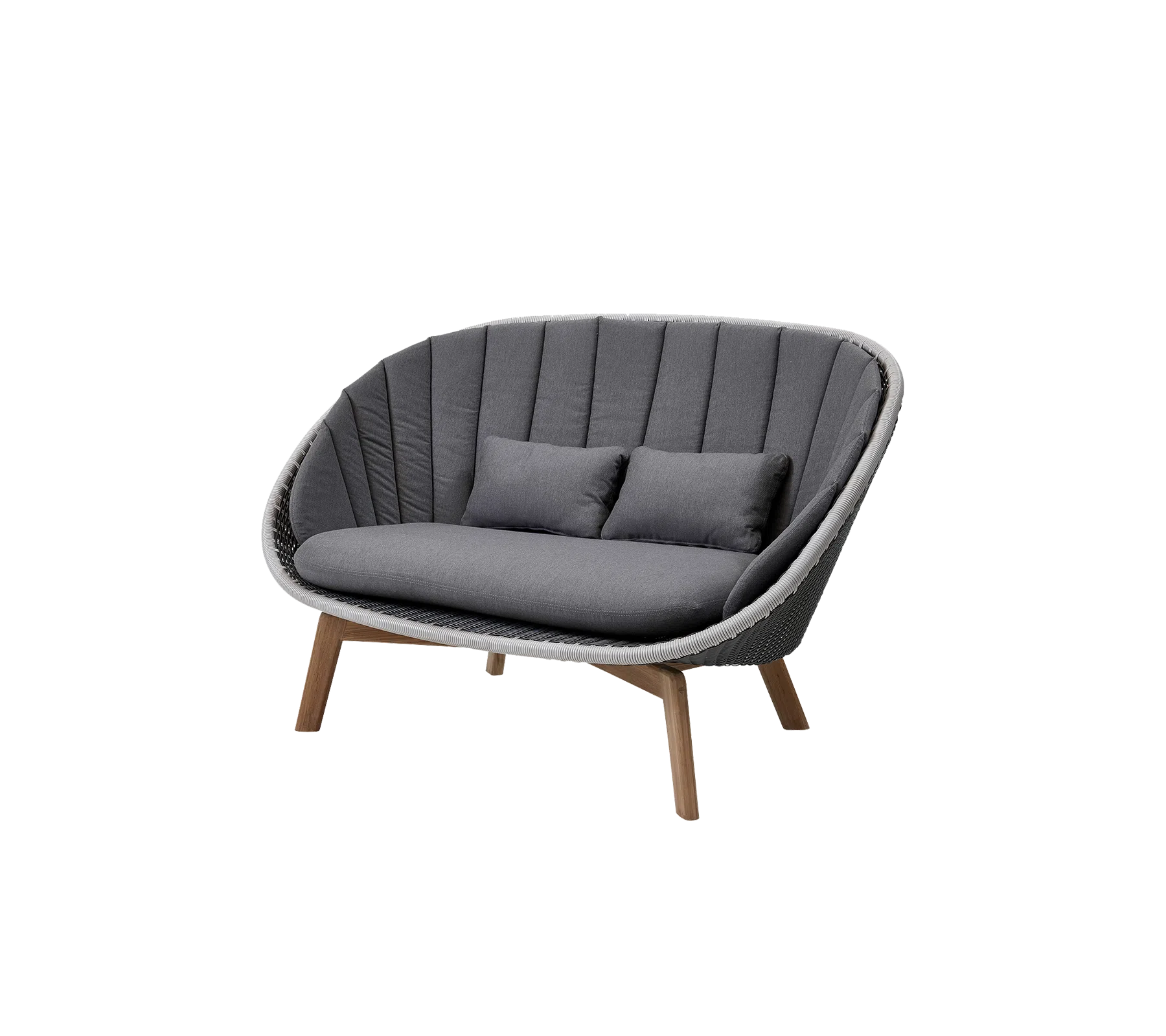 Cane-line Peacock 2-Seater Sofa with Teak Legs-Beaumonde