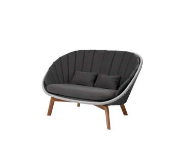 Cane-line Peacock 2-Seater Sofa with Teak Legs-Beaumonde