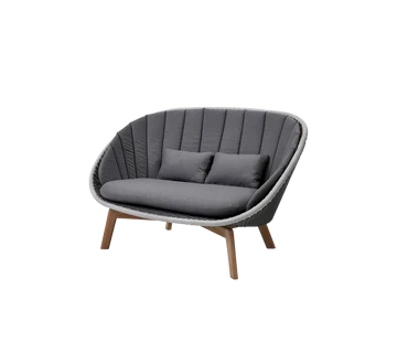 Cane-line Peacock 2-Seater Sofa with Teak Legs-Beaumonde