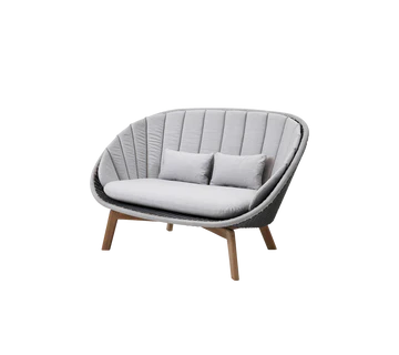 Cane-line Peacock 2-Seater Sofa with Teak Legs-Beaumonde