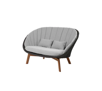 Cane-line Peacock 2-Seater Sofa with Teak Legs-Beaumonde