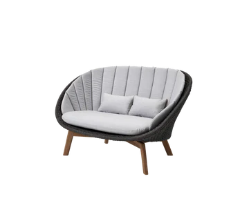 Cane-line Peacock 2-Seater Sofa with Teak Legs-Beaumonde
