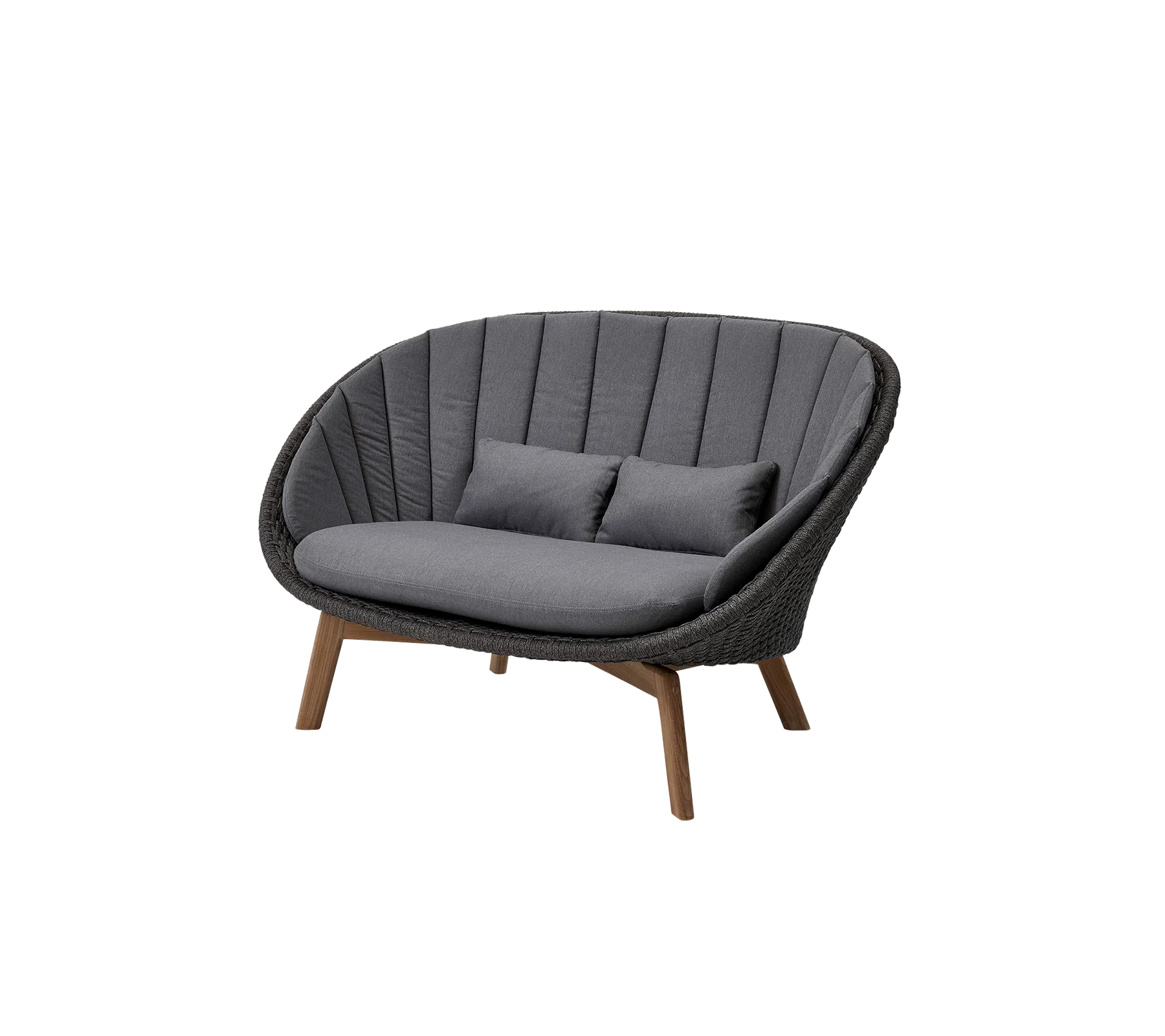 Cane-line Peacock 2-Seater Sofa with Teak Legs-Beaumonde