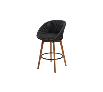 Cane-line Peacock Bar Chair with Teak Legs-Beaumonde