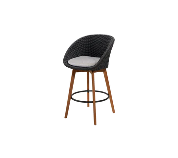 Cane-line Peacock Bar Chair with Teak Legs-Beaumonde