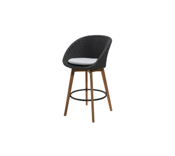 Cane-line Peacock Bar Chair with Teak Legs-Beaumonde