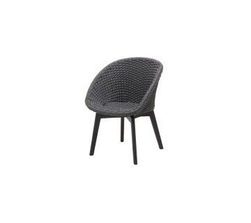 Cane-line Peacock Chair with Black Aluminium Legs-Beaumonde
