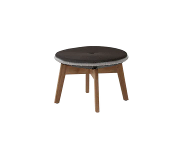 Cane-line Peacock Footstool/Side Table with Teak Legs-Beaumonde